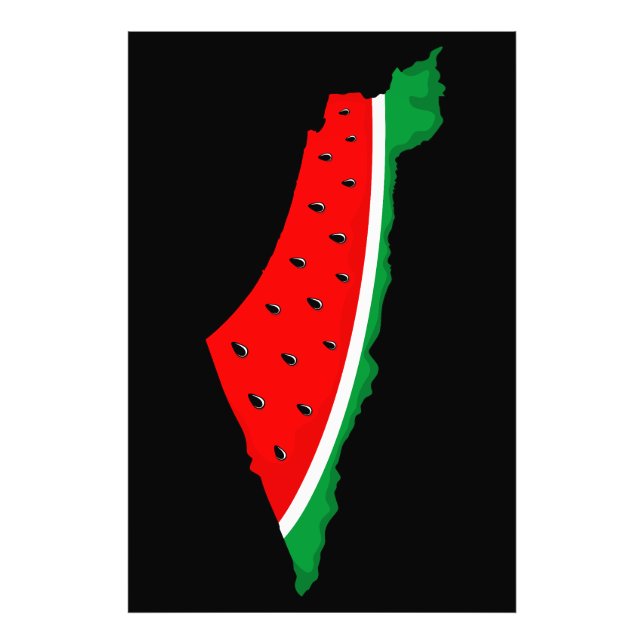 Impression Photo Carte de Palestine Watermelon Symbole de la libert (Devant)