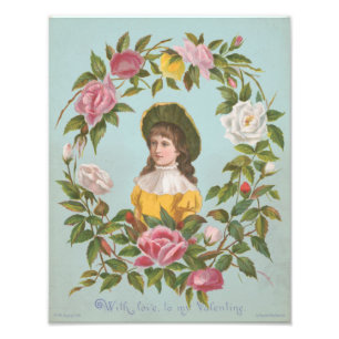 Impression Photo Carte de Saint-Valentin allemande vintage kitsch,