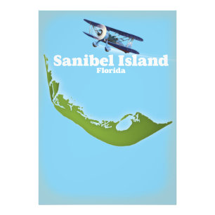 Impression Photo Carte de Sanibel Island Floride