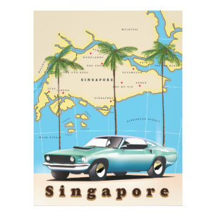 Impression Photo carte de Singapour