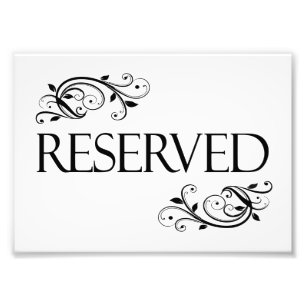 Impression Photo Carte de table réservée au mariage