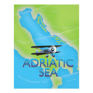 Impression Photo Carte de vol de la mer Adriatique