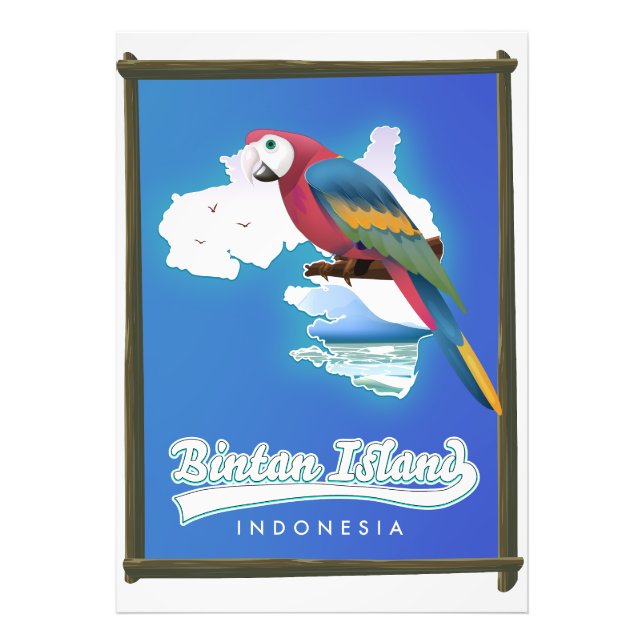 Impression Photo Carte de voyage de l'île de Bintan Indonésie (Devant)