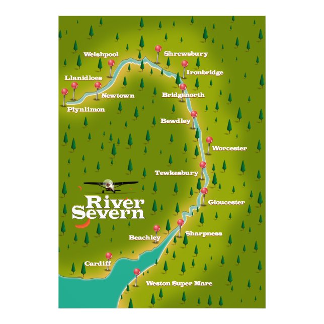 Impression Photo Carte de voyage de River Severn Wales Angleterre (Devant)
