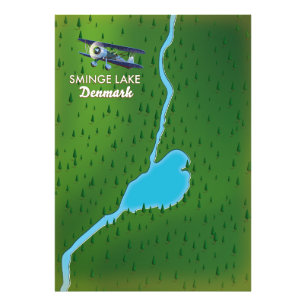 Impression Photo carte de voyage du lac Sminge Danemark