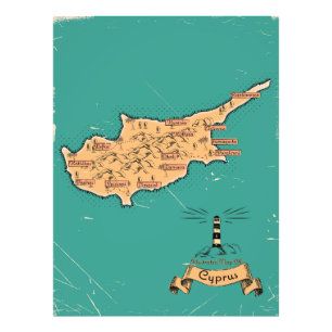 Impression Photo Carte de voyage illustrée Chypre