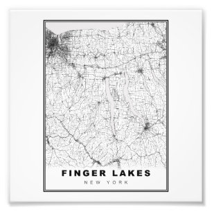 Impression Photo Carte des lacs du doigt