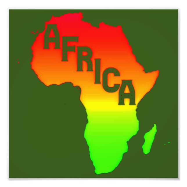 Impression Photo Carte du continent africain (Devant)