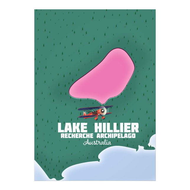 Impression Photo Carte du lac Hillier en Australie. (Devant)