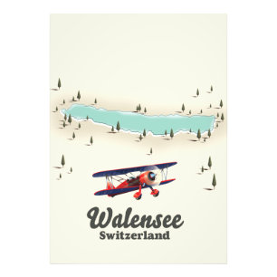Impression Photo carte du lac Walensee suisse