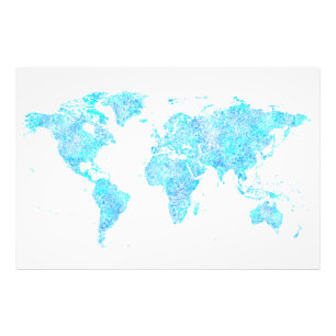 Impression Photo Carte du monde abstrait moderne