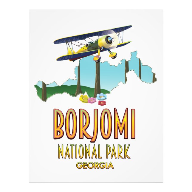Impression Photo Carte du parc national de Borjomi en Géorgie (Devant)