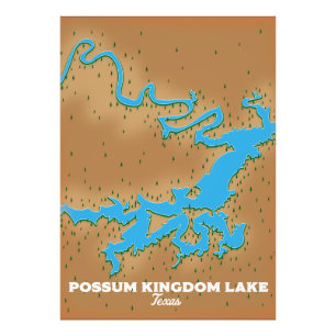 Impression Photo Carte du Royaume Possum Texas