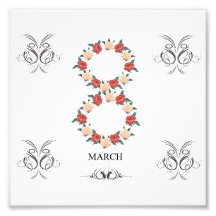 Impression Photo Carte florale de roses pour la Journée internation