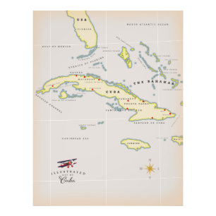 Impression Photo Carte illustrée de Cuba