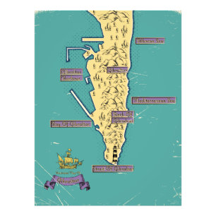 Impression Photo Carte Illustrée De Gibraltar