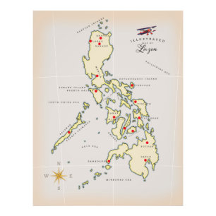 Impression Photo Carte illustrée de Luzon carte des Philippines