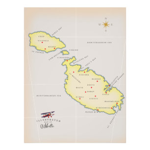 Impression Photo Carte illustrée de Malte