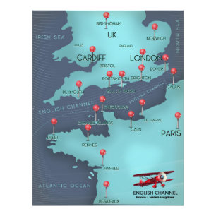 Impression Photo Carte nautique de la Manche