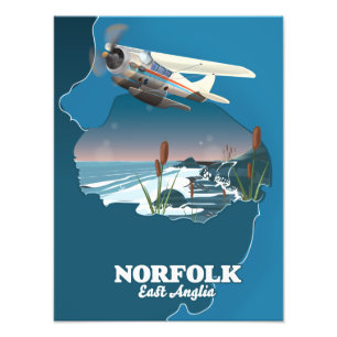 Impression Photo Carte Norfolk East Anglia