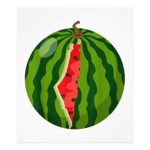 Impression Photo Carte Palestine Watermelon Arabe Calligraphie