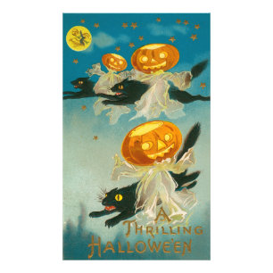 Impression Photo Carte postale de Halloween vintage fantaisiste, 19
