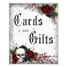 Cartes et cadeaux, Crâne et Rose, Mariage gothique