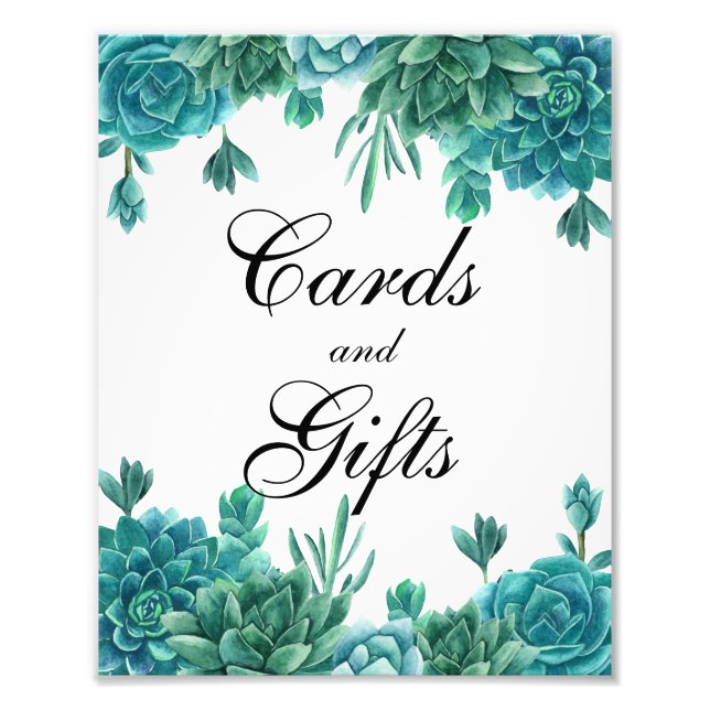 Impression Photo Cartes et cadeaux Succulents signe mariage. Cactus (Devant)