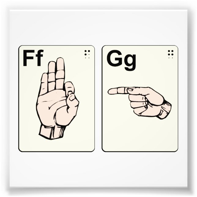 Impression Photo Cartes Flash en langage des signes sale (Devant)