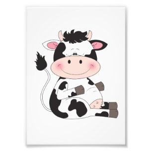 Impression Photo Cartoon de vache bébé mignon