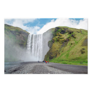 Impression Photo Cascade de Skogafoss - village de Skogar, Islande
