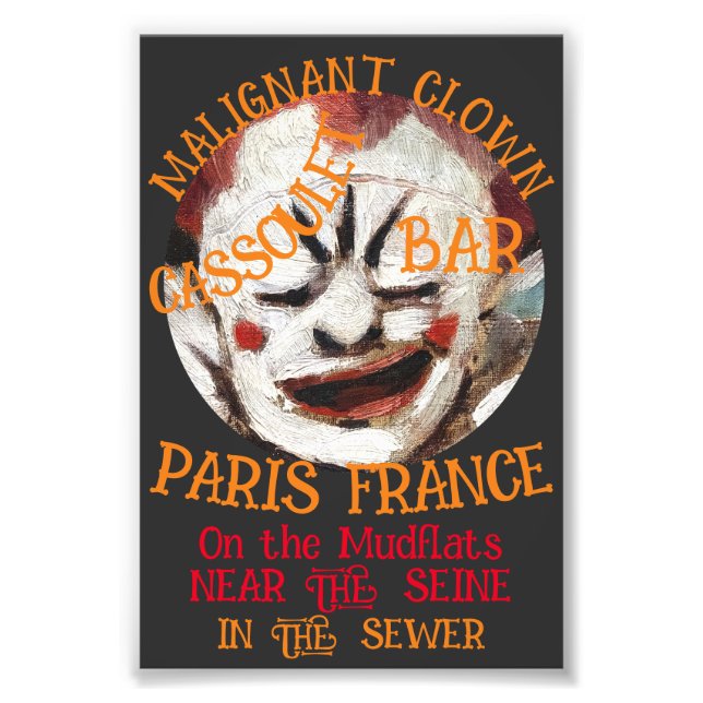 IMPRESSION PHOTO CASSOULET DU CLOWN MALIN BAR PARIS FRANCE (Devant)