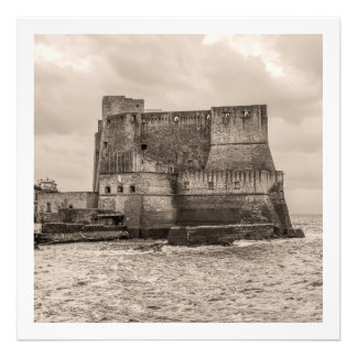 Impression Photo Castel dell'Ovo toned in sepia