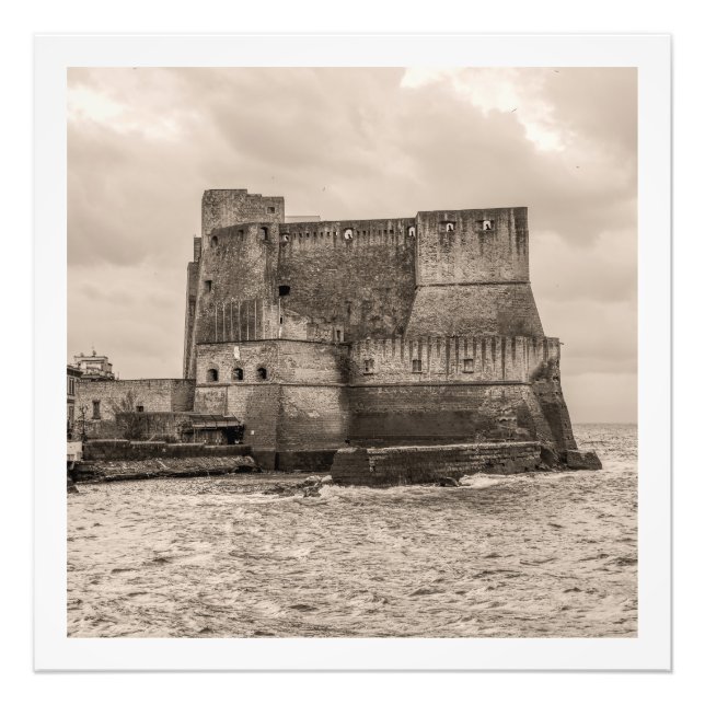 Impression Photo Castel dell'Ovo toned in sepia (Devant)