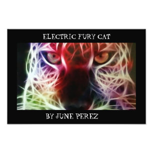 IMPRESSION PHOTO CAT ÉLECTRIQUE DE FUREUR