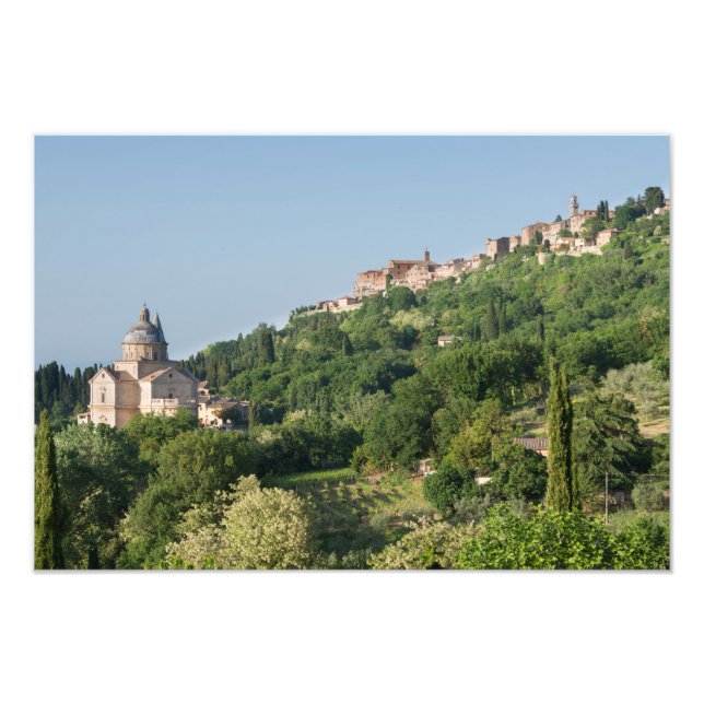 Impression Photo Cathédrale de Montepulciano et la ville (Devant)