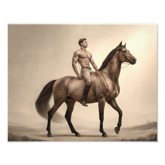 Impression Photo Cavalier des Légendes - Étalon de Cheval Équestre