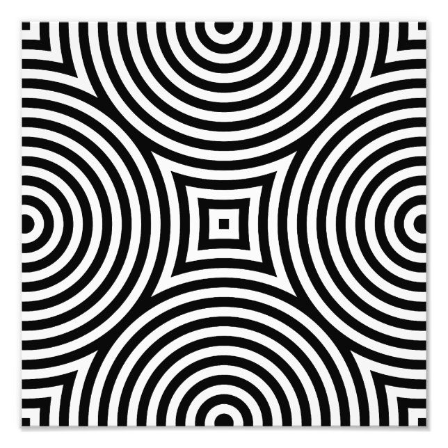 Impression Photo Cercles concentrés noir et blanc Motif (Devant)