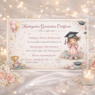 Impression Photo Certificat de fin d'études de maternelle coloré