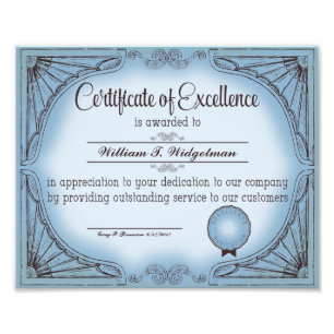 Impression Photo certificat d'excellence reconnaissance des employé