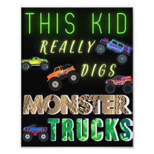 Impression Photo Cet Enfant A Vraiment Digéré Des Camions Monster