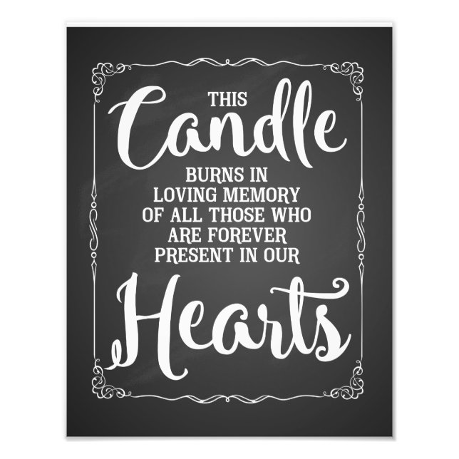 Impression Photo Cette bougie brûle à la mémoire d'un être cher (Devant)