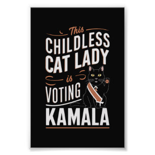 Impression Photo Cette dame de chats sans enfants vote Kamala
