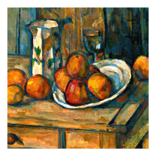 Impression Photo Cezanne - Nature morte avec pot à lait et fruits
