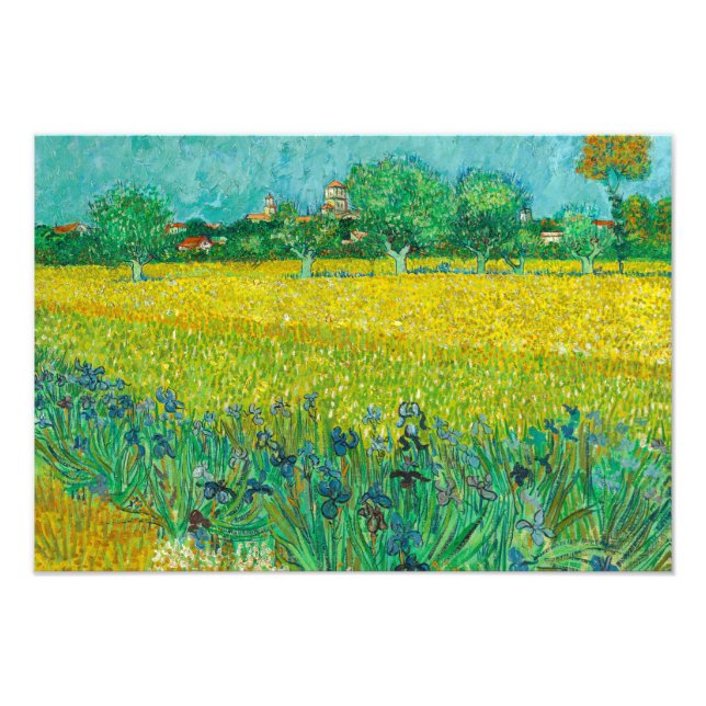 Impression Photo Champ avec Iris près d'Arles par Vincent van Gogh (Devant)