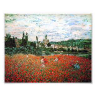 Impression Photo Champ de Monet des pavots rouges