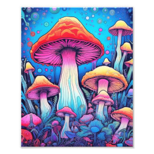 Impression Photo Champignons de champignons colorés   Difficile