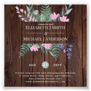 Impression Photo Changement de date Plans Report Fleur sauvage Chic
