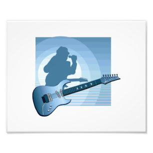 Impression Photo chanteur blue.png de guitare électrique