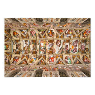 Impression Photo Chapelle Sixtine Plafond par Michel-Ange
